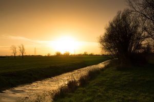 Magor Marsh and a winter sunset
